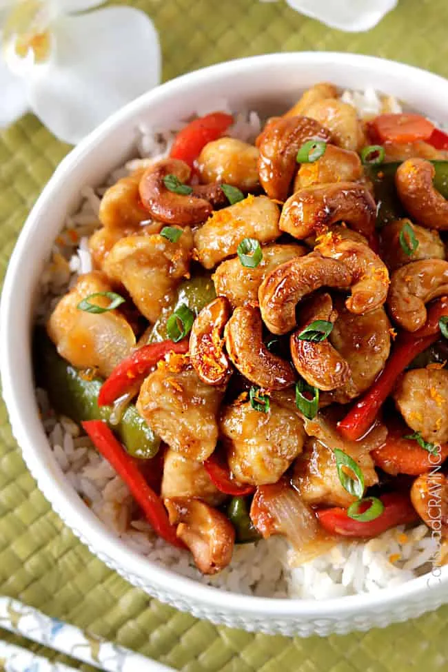 Crispy Cashew Chicken with a Sweet and Spicy Glaze