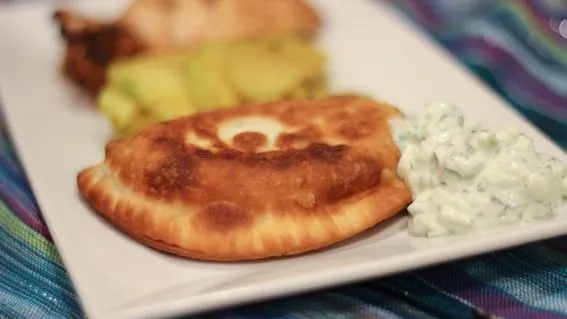 Crispy Chickpea Samosas with Cooling Raita Dip