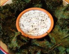 Crispy Kale Chips With Kefir Ranch Dip