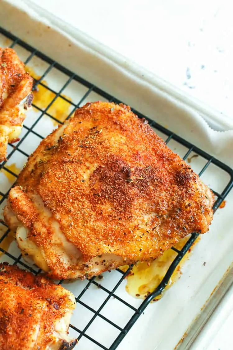 Crispy Oven Baked Chicken Thighs