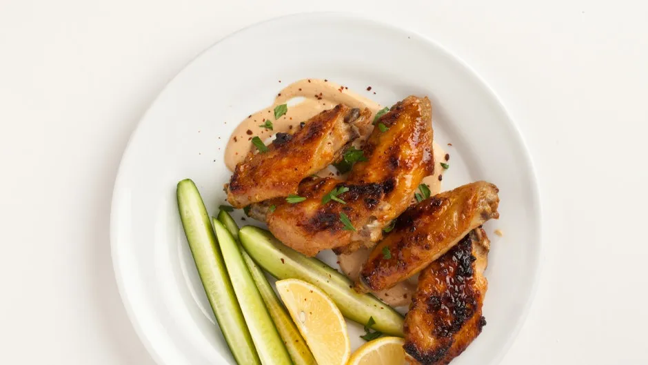 Crispy Peanut Butter Glazed Chicken Wings with a Spicy Kick