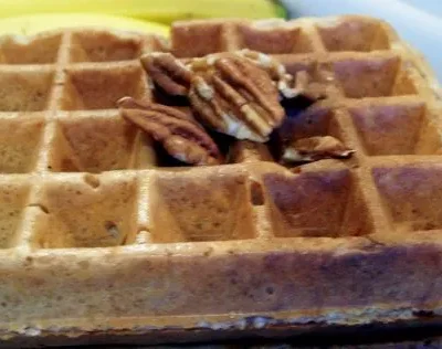 Crispy Sourdough Banana Nut Waffle Delight