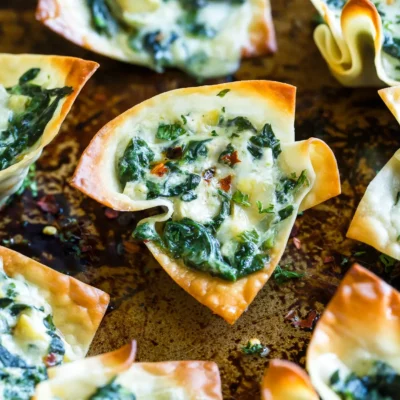 Crispy Spinach And Artichoke Wonton Bites