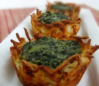 Crispy Spinach And Goat Cheese Hashbrown Delight