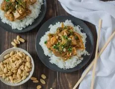 Crispy Tofu and Broccoli Stir-Fry with Creamy Peanut Sauce