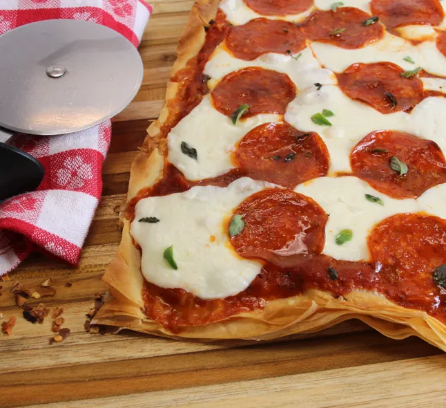 Crispy Tomato Phyllo Dough Pizza Recipe