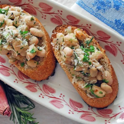 Crispy White Bean Crostini Appetizer Recipe