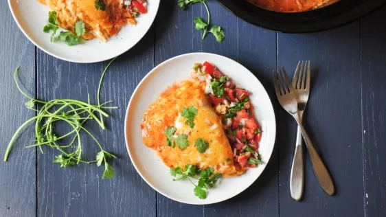 Crock Pot Stacked Enchiladas