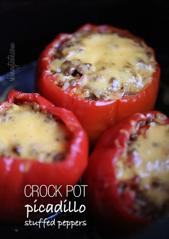 Crockpot Picadillo Stuffed Peppers