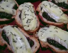 Crostini With Fig Spread & Bubbled Brie