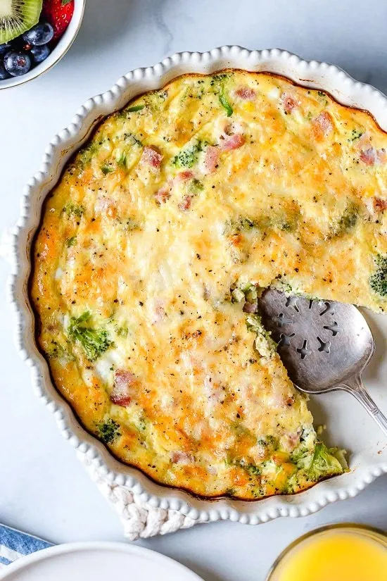 Crustless Ham And Cheese Quiche