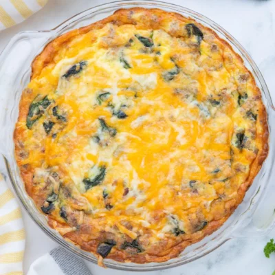 Crustless Sausage And Spinach Quiche