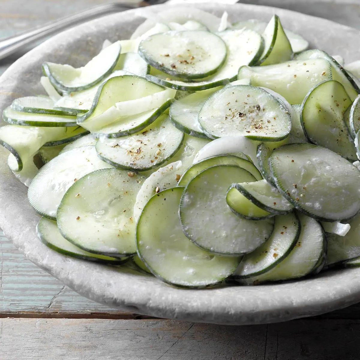 Cucumber In Sour Cream Salad