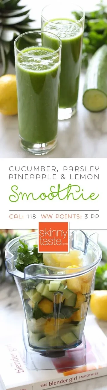 Cucumber, Parsley, Pineapple And Lemon Smoothie