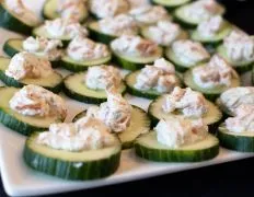 Cucumber Slices With Salmon Mousse