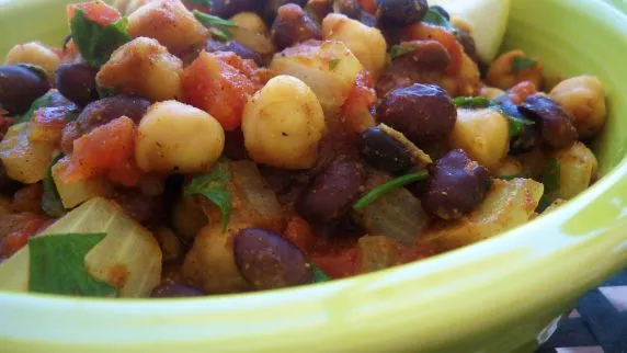 Curried Chickpeas And Black Beans-Low