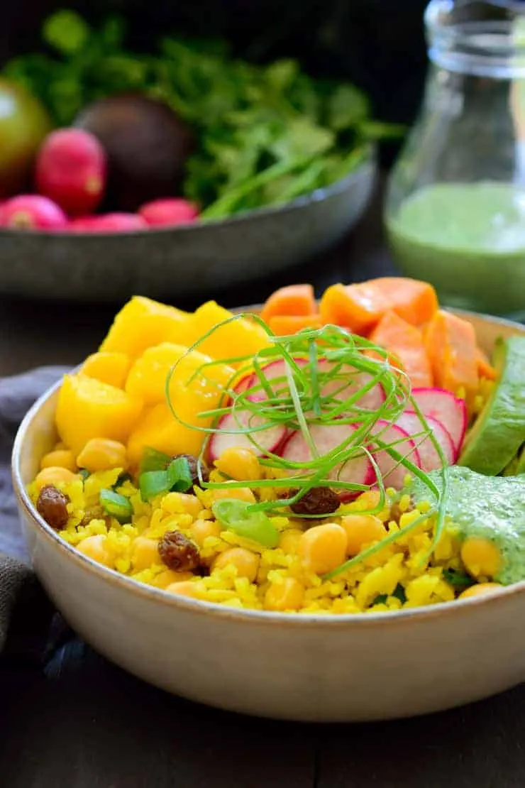 Curried Yam And Mango Over Basmati Rice