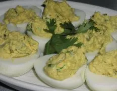 Curry Deviled Eggs With Cilantro