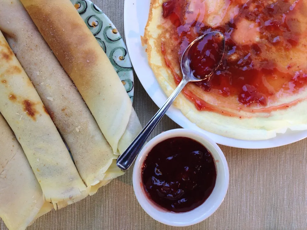 Czech Crepes With Berries And Cream