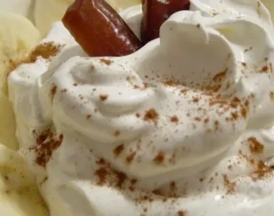 Dates And Bananas In Whipped Cream