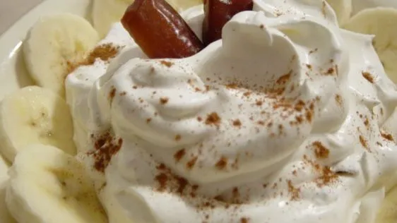 Dates And Bananas In Whipped Cream