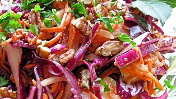 Dazzling Winter Slaw -Red Cabbage, Apple