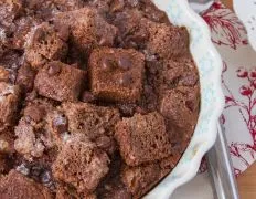 Decadent Chocolate Bread Pudding with a Sweet Sugar Crust