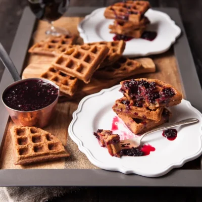 Decadent Chocolate Malt Sourdough Waffles Recipe