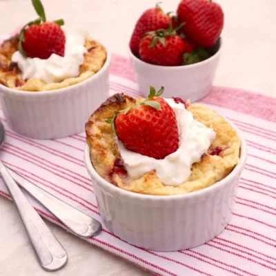 Decadent Strawberry Cream Bread Pudding Recipe