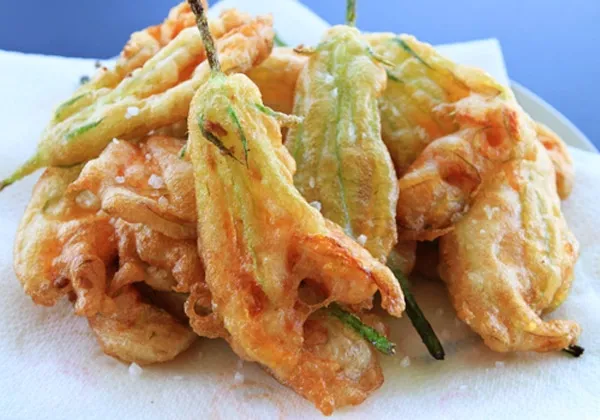 Deep-Fried Zucchini Flowers Stuffed