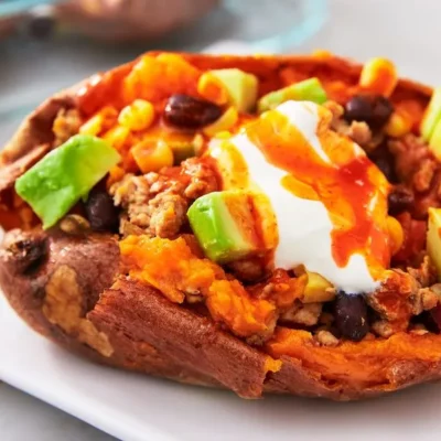 Delicious Stuffed Sweet Potato Boats Recipe