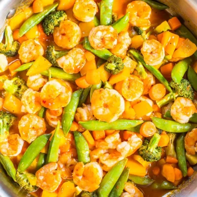 Delicious Sweet And Sour Shrimp Stir-Fry With Broccoli Recipe