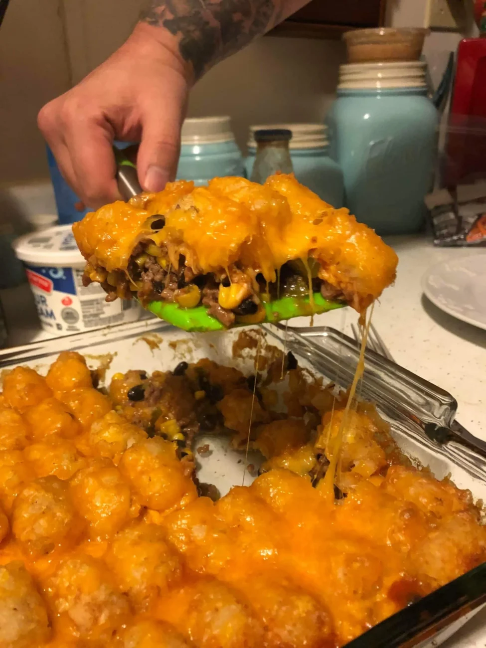 Delicious Tater Taco Casserole