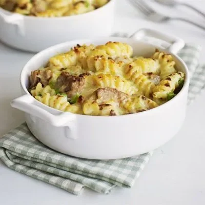 Delicious Tuna And Crispy Bacon Pasta Delight