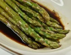 Delicious Warm Asparagus with Homemade Vinaigrette Dressing