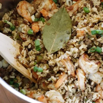 Dirty Brown Rice With Shrimp