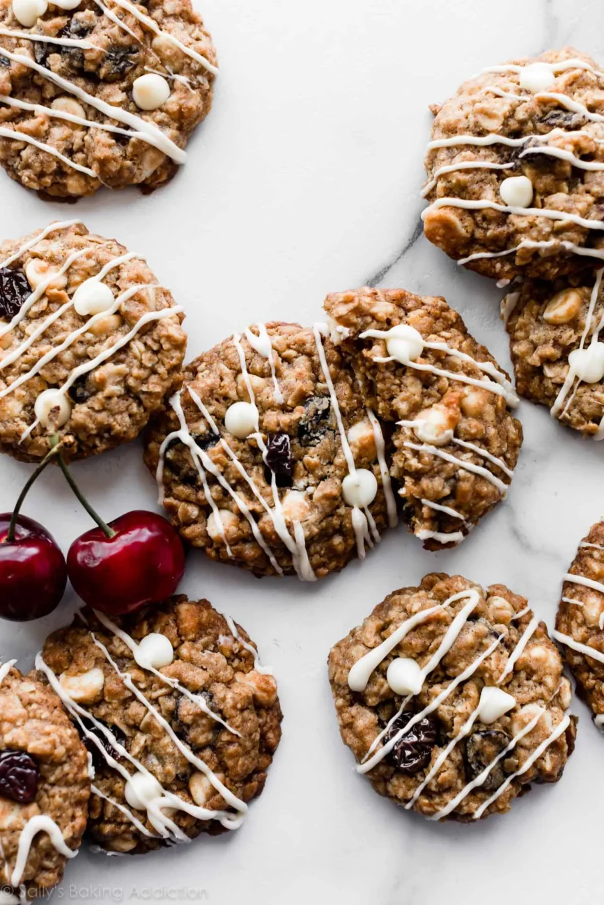 Dried Cherry And White Chocolate Oatmeal Cookies