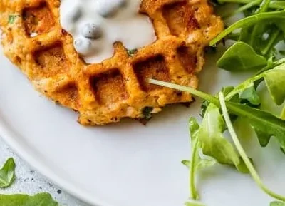 Easy 10-Minute Waffled Salmon Cakes