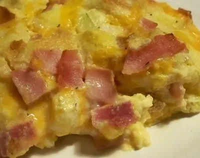 Easy Baked Ham N Egg Casserole