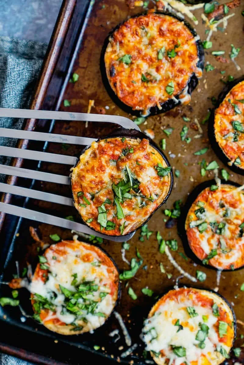 Easy Mini No- Crust Eggplant Pizzas