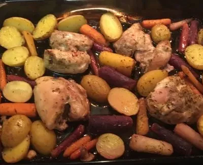 Easy Sheet Pan Lemon Garlic Chicken And Potatoes Recipe