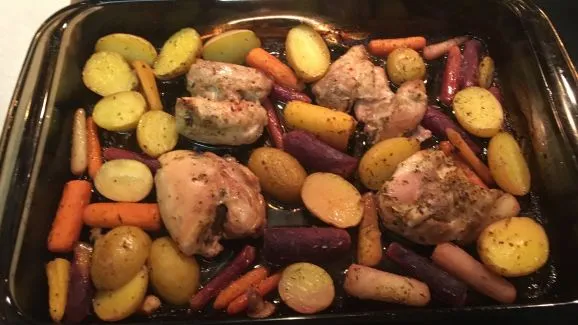 Easy Sheet Pan Lemon Garlic Chicken and Potatoes Recipe