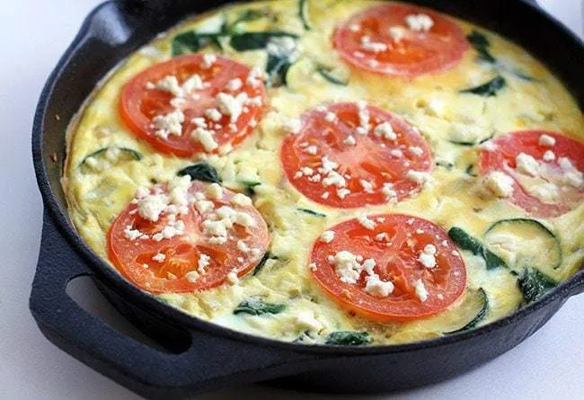 Easy Spinach and Feta Cheese Frittata Recipe