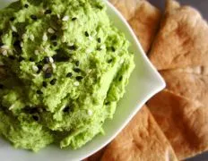 Edamame Hummus With Pita Crisps