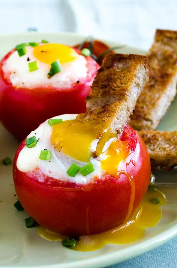 Egg And Ham Filled Tomatoes