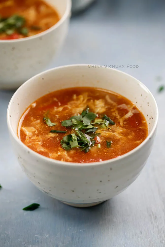 Egg Drop & Tomato With Green Chilies