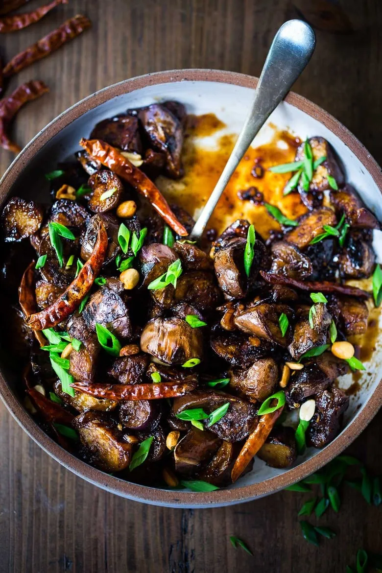 Eggplant Aubergine In Hot Sauce