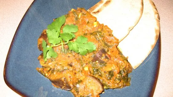 Eggplant Aubergine – Spinach Curry