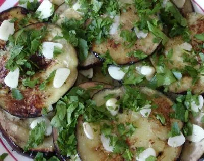 Eggplant Aubergine With Raw Garlic