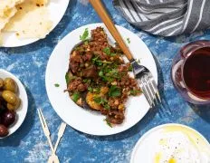 Eggplant With Lamb And Pine Nuts